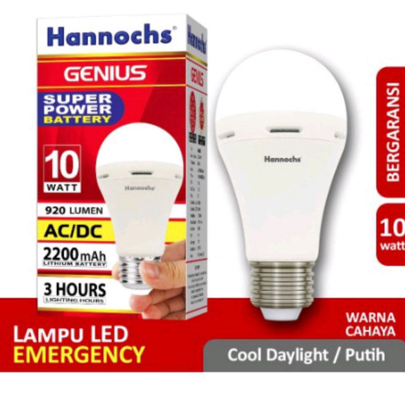 Jual Hannochs Lampu Emergency Led AC/DC Genius 10Watt | Shopee Indonesia