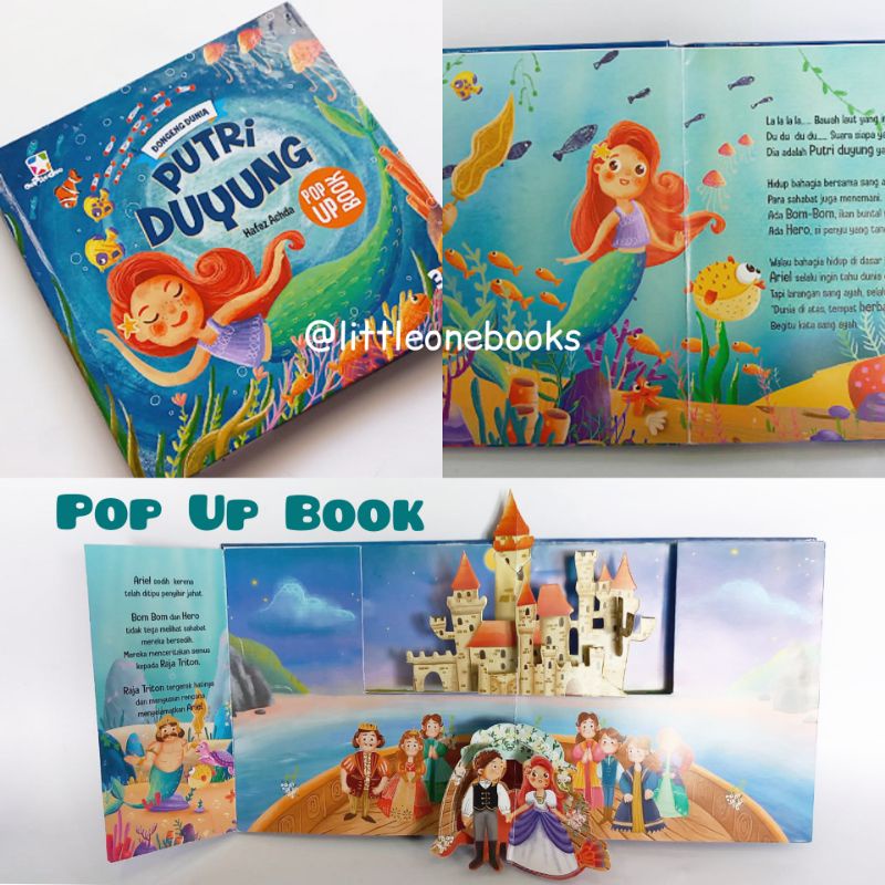 Jual Pop Up Book - Putri Duyung / buku cerita anak interaktif pop up ...