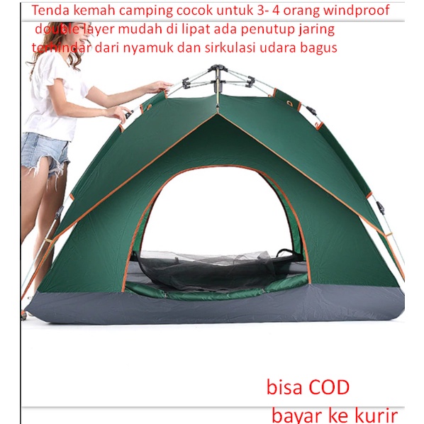 Jual Tenda kemah camping cocok untuk 3- 4 orang windproof double layer
