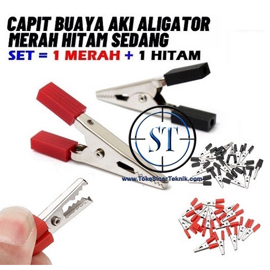 Jual Capit Buaya Set Merah Hitam Jepit Alligator Clip Klip Klem