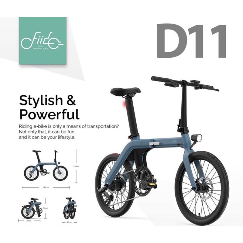 FIIDO D11 Folding Electric 11.6Aha Bike 20Inch Sepeda Lipat Listrik