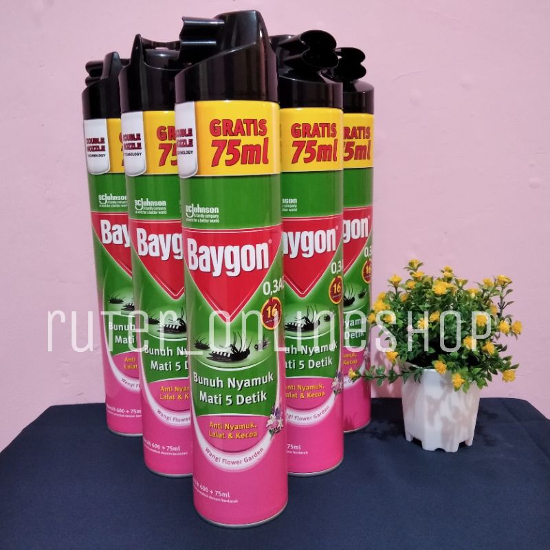 Jual Baygon Spray Aerosol Flower Garden 600ml 75ml Murah Shopee