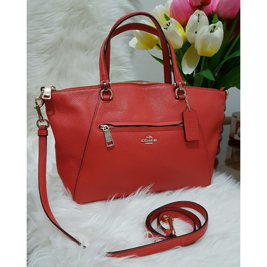 Jual Coach Prairie Satchel Red Leather Bags Branded Tas Coach Original Shopee Indonesia