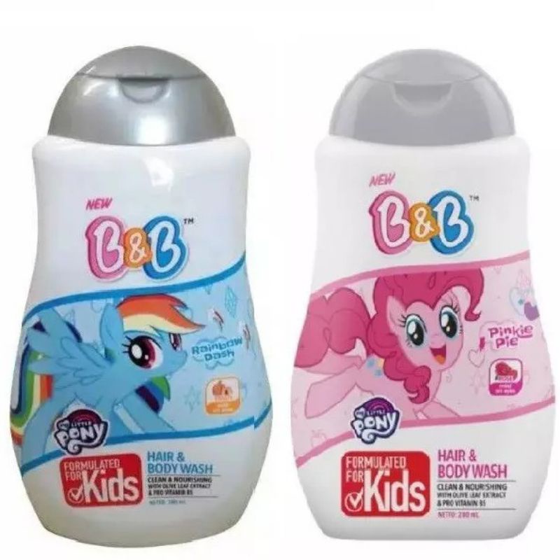 Jual B&B Kids Hair Body Wash Botol 280ml/shampo + Sabun Anak | Shopee ...