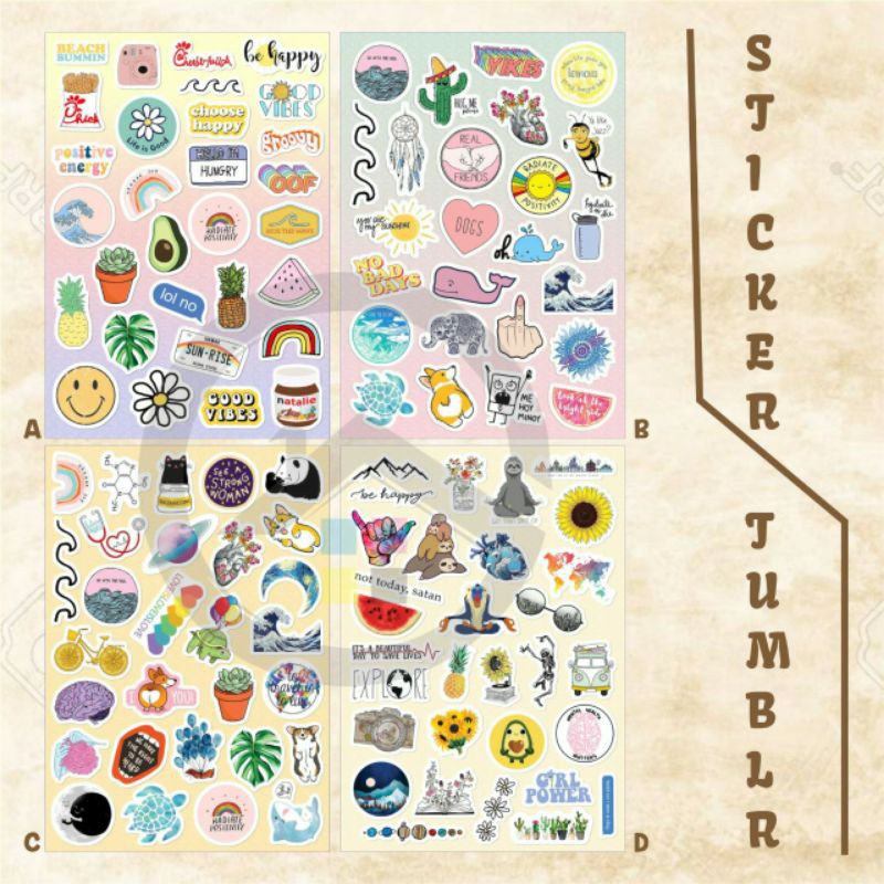 Jual Ready Stock Sticker Bisa Ditempel Dilaptop Hp Ataupun Helm Sticker Tumblr Aesthetic Stiker