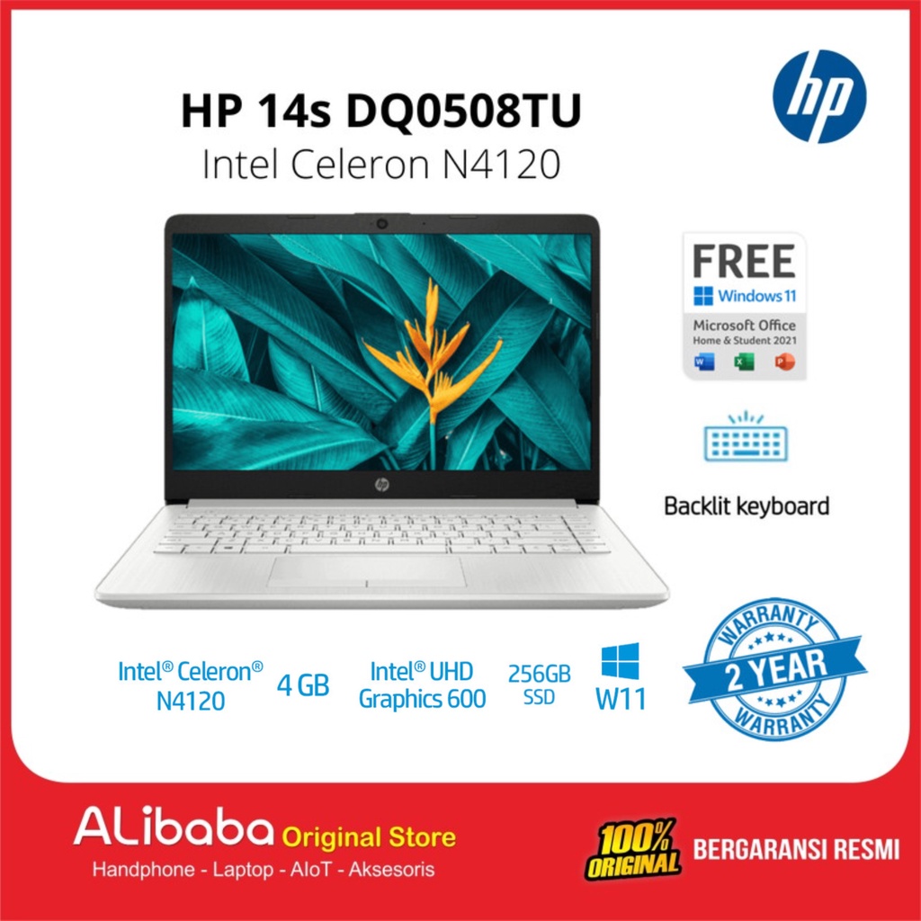 Jual Laptop Hp 14s Dq0508tu N4120 4gb256gb Ssd 14 Win 11ohs Shopee Indonesia 9888