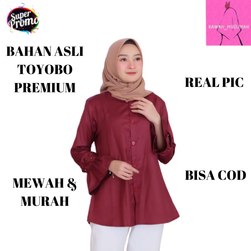 Jual BLOUSE WANITA ALICYA MAROON BUSANA ATASAN WANITA BLOUSE KEKINIAN ...