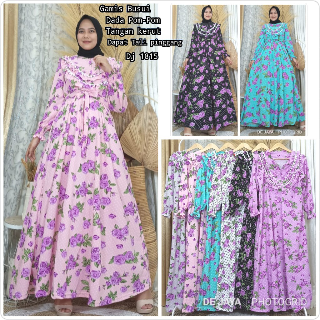 Jual Gamis busui renda tali pinggang tangan kerut motif bunga bahan ...