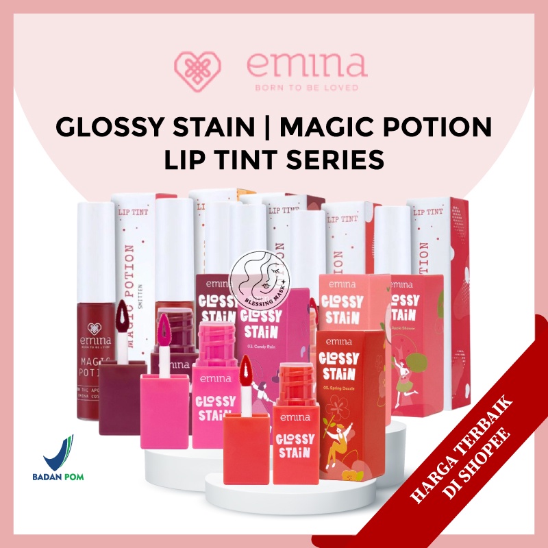 Jual EMINA Glossy Stain 3g Lip tint gel finishing glossy