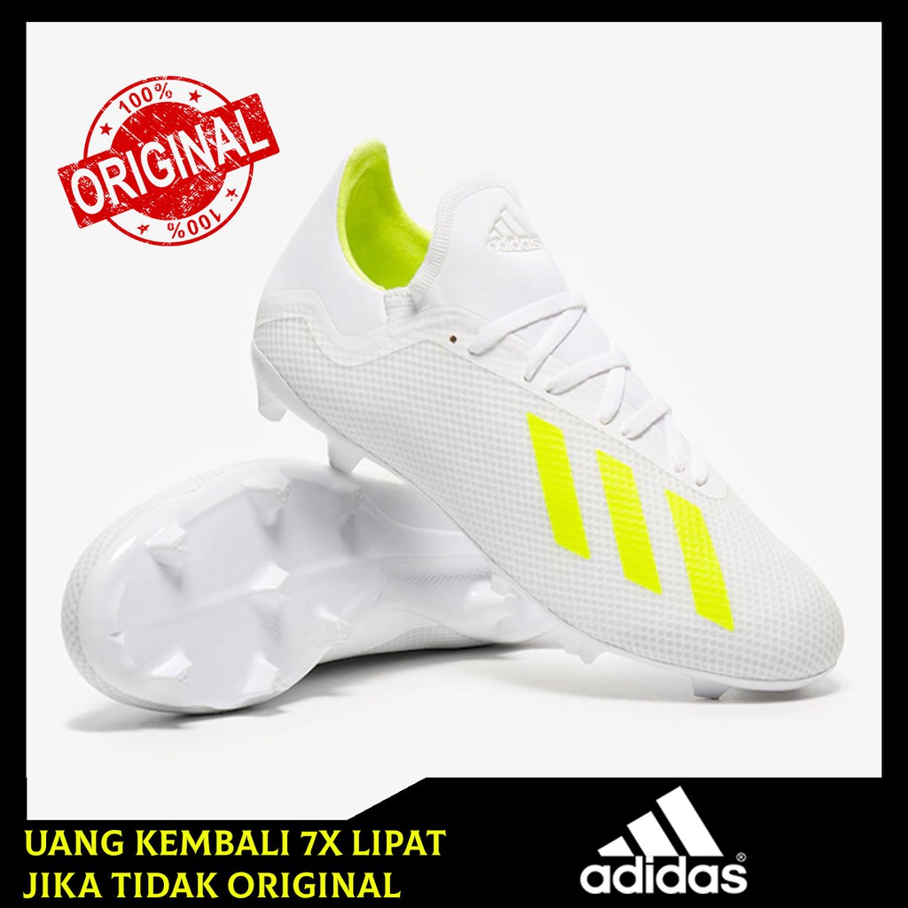 Jual Sepatu Sepak Adidas X 18.3 FG White Solar Yellow Original BB9368 Shopee Indonesia