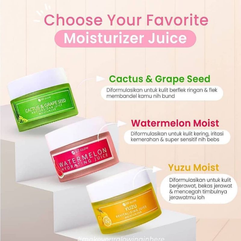Jual MOISTURIZER MS GLOW JUICE YUZU, WATERMELON, CACTUS GRAPE AND SEED