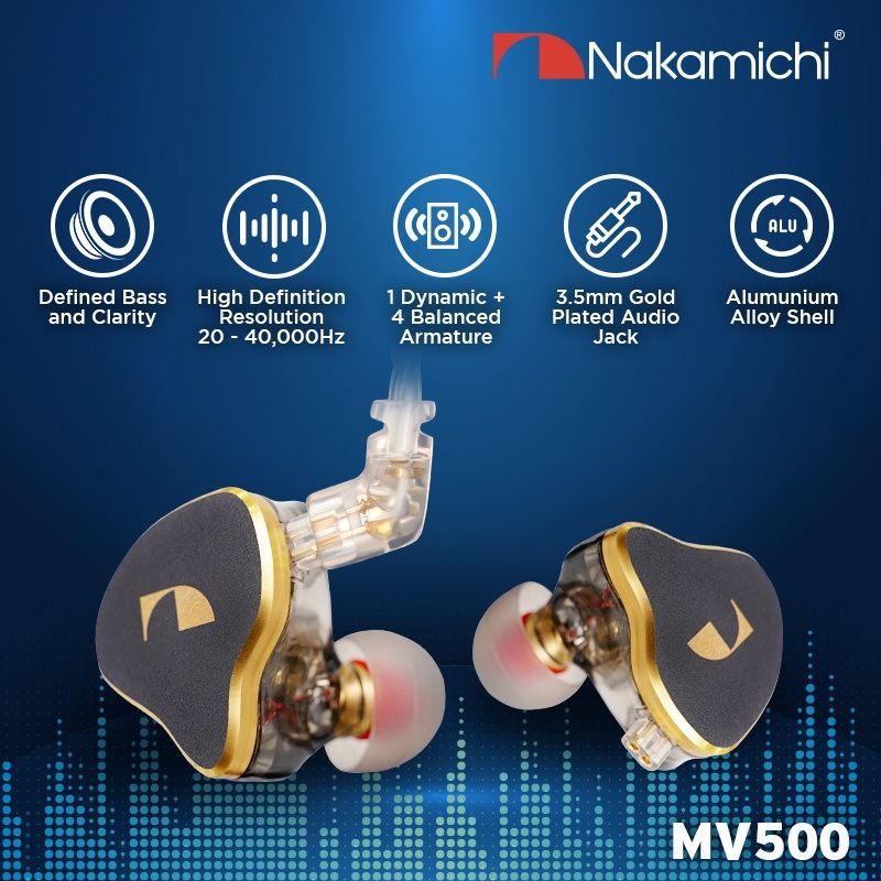 Jual Nakamichi MV500 In Earphone Mic HD IEM Original | Shopee Indonesia