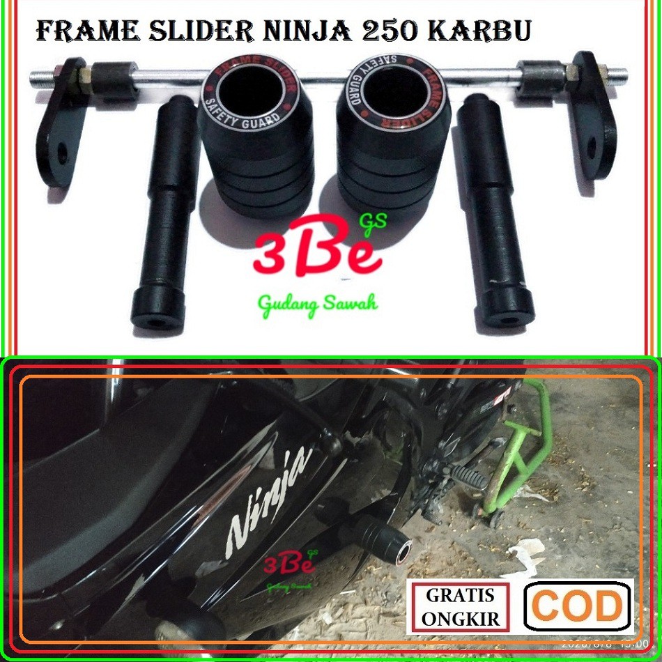 Jual Frame Slider Ninja 250 Karbu Pengaman Fairing Body Motor Kawasaki