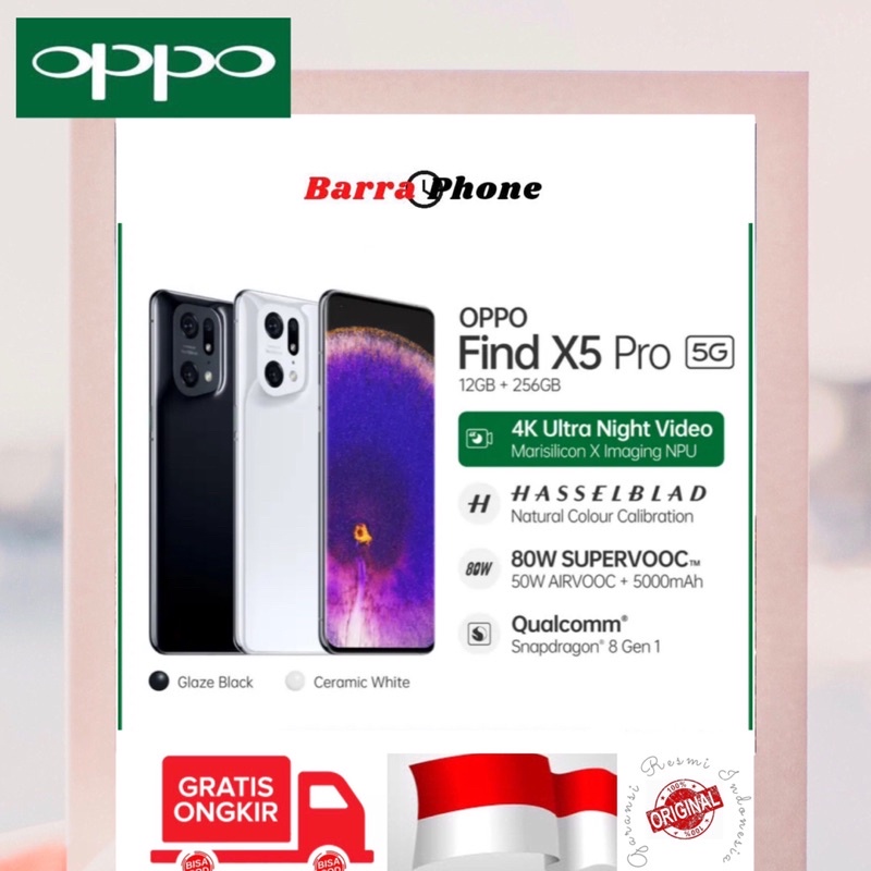 Jual OPPO Find X5 Pro 5G 12GB/ 256GB Smartphone [4K Ultra Night Video ...