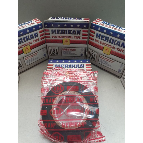 Jual isolasi merikan pvc hitam elektric tahan panas 20yard | Shopee ...