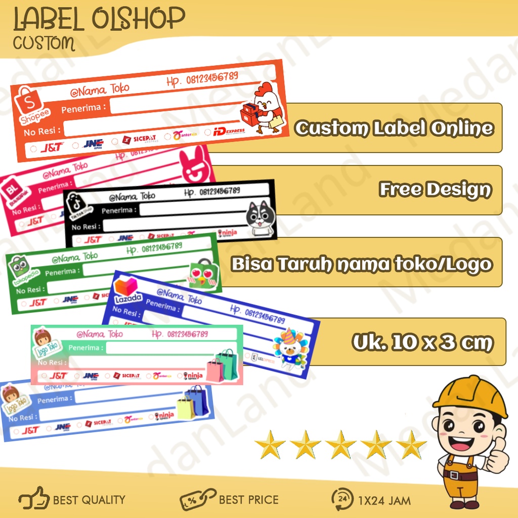 Jual Label pengiriman alamat Online shop sticker hvs glossy doff
