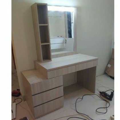 Jual meja rias 100 x 120 meja make up 1 meter custom | Shopee Indonesia