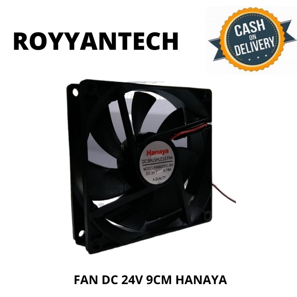 Jual Fan DC 24 Volt 9 cm x 9 cm kipas pendingin travo las kipas power