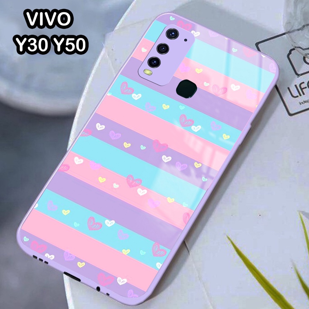Jual Softcase Kaca Warna Lilac/Ungu Camera Protect Vivo Y30/Y50