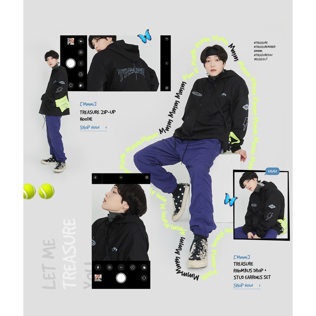 Jual readystock TREASURE MERCH [MMM] TREASURE ZIP-UP HOODIE