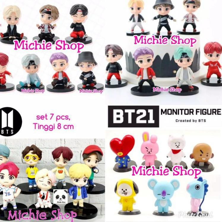 Jual Figure BTS KPOP / MIC DROP Army Tiny Tan Topper Kue/ BT21 Official