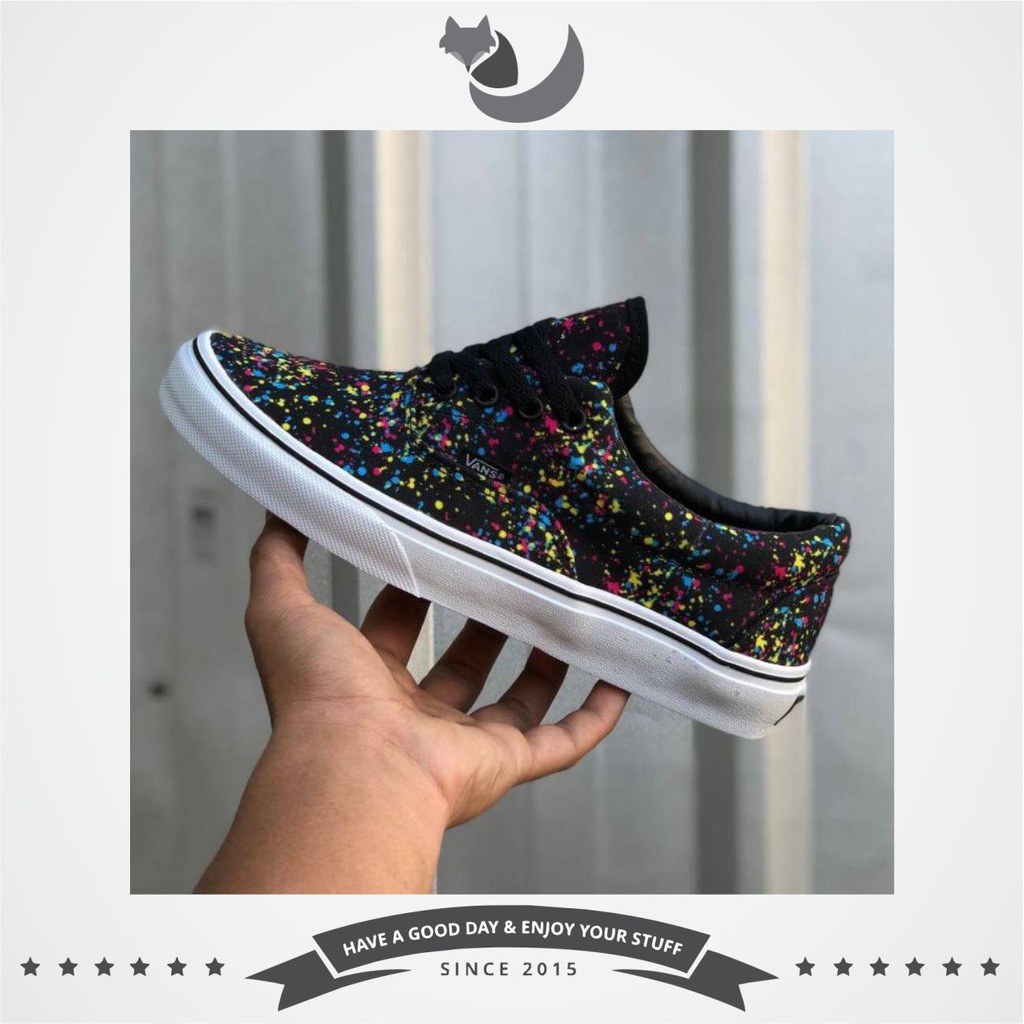 Jual Vans Era Overspray Black Shopee Indonesia