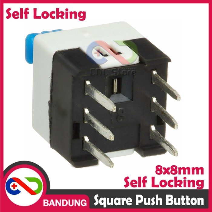 100-Pack 8x8mm Blue Button Push Button Switches – Self Latching & Momentary Tactile Switch