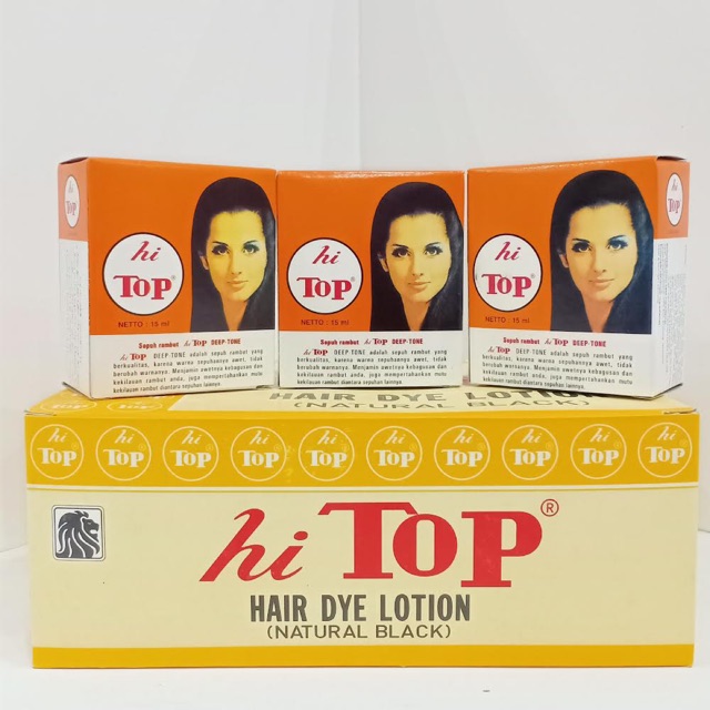 Jual 1 LUSIN X 15 ML SEMIR HI TOP HAIR DYE LOTION NATURAL BLACK HITOP