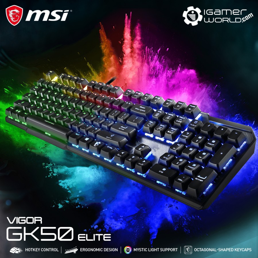 Jual MSI VIGOR GK50 ELITE Kailh Blue Switch Mechanical Gaming Keyboard ...