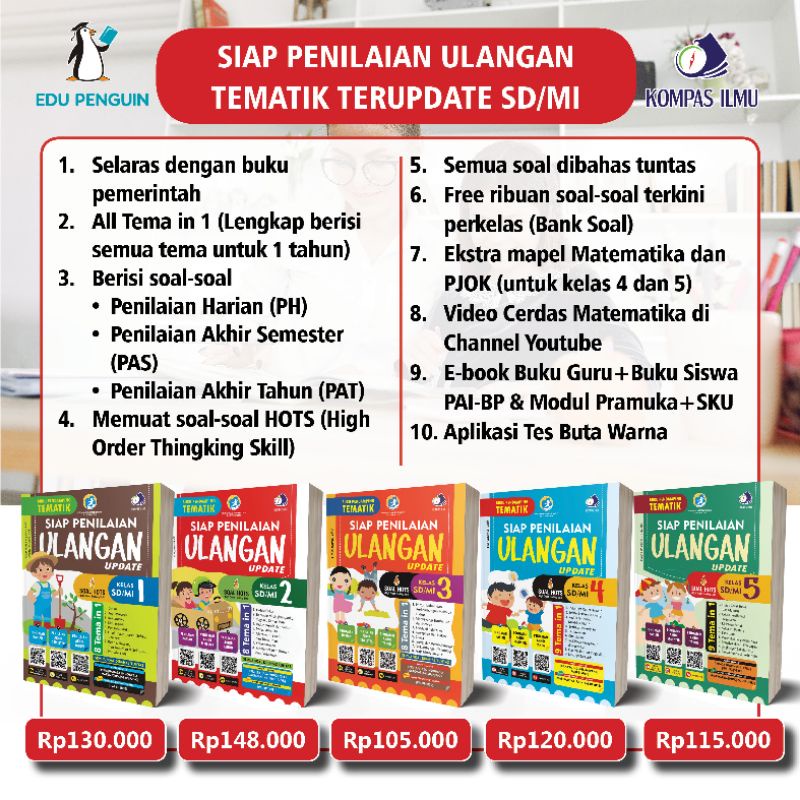 Jual Siap Penilaian Ulangan Tematik Terupdate Sd Mi Kelas