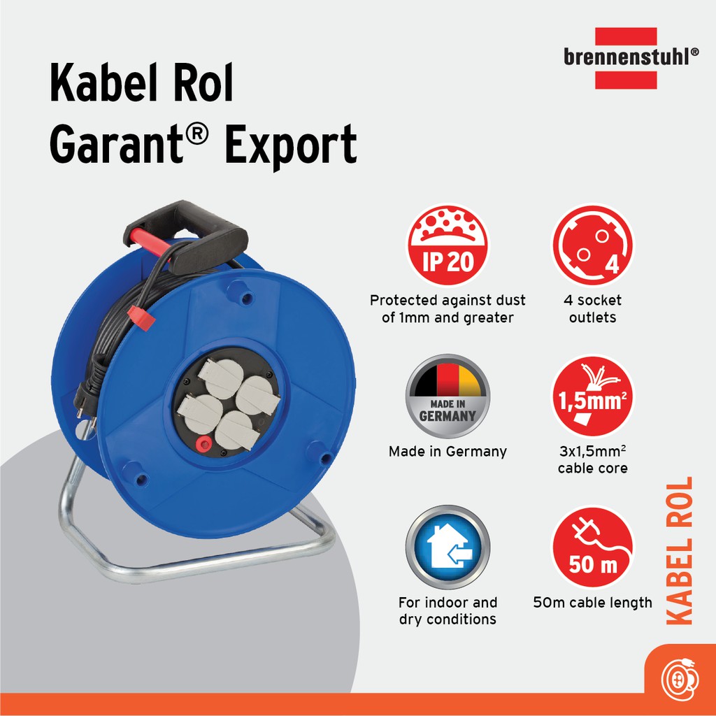 Jual Brennenstuhl Kabel Rol Garant Garant Export 50m - 1205066