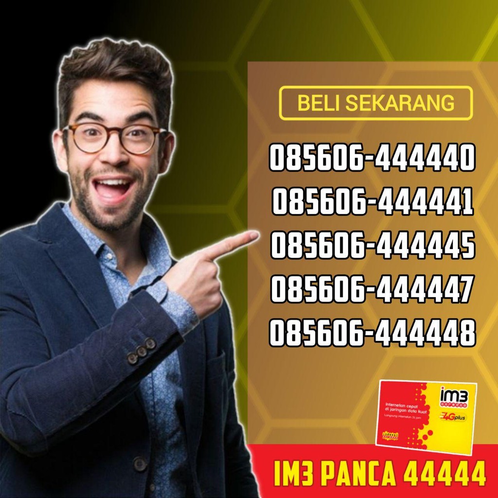 Jual KARTU PERDANA CANTIK IM3 OOREDOO 44444 PANCA BEST SERIAL | Shopee ...