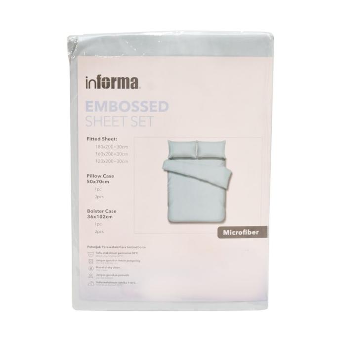 Jual Informa - Set Sprei - Sheet Set Microfiber Emboss (D) Blue ...