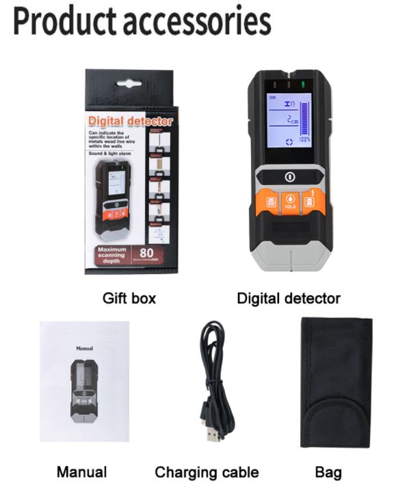 Jual GVDA 4 in 1 Wall Scanner Deteksi Besi Kabel Kayu Lembab Tembok ...