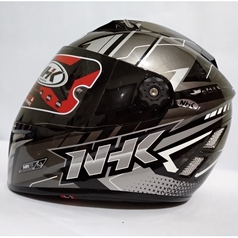 Jual HELM NHK TERMINATOR TD RACING PATROL BLACK SILVER DDRING | Shopee ...