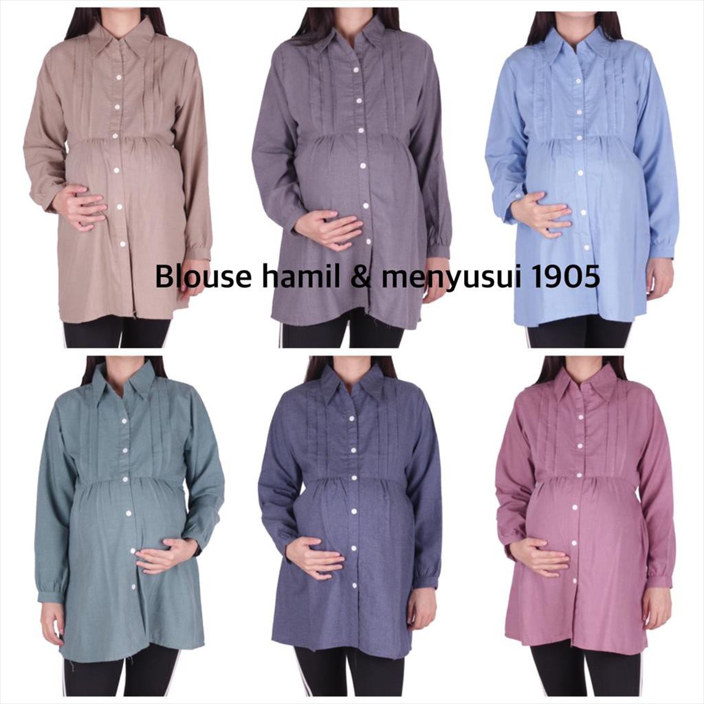Jual Baju hamil atasan hamil blouse hamil lengan panjang menyusui 1905
