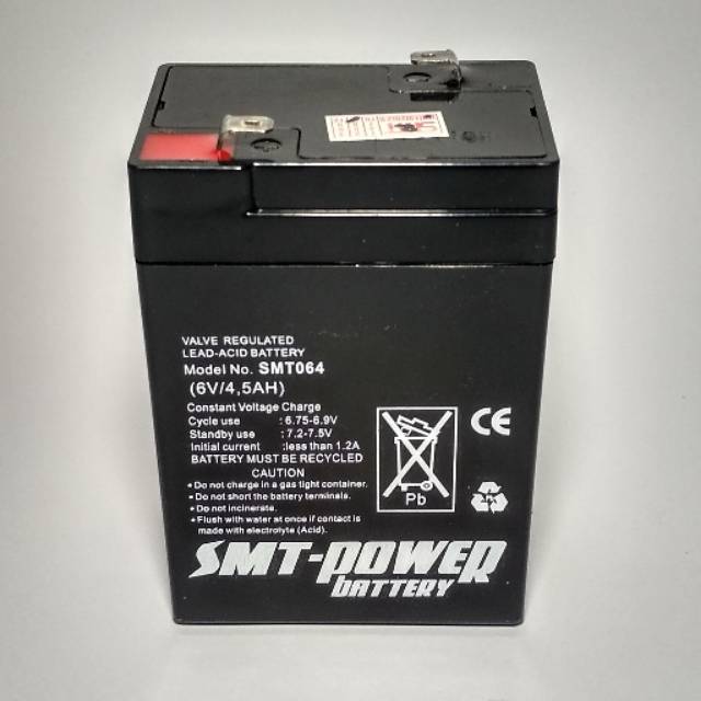 Jual BATTERY DAN ACCU MOBIL MOBILAN AKI MAINAN ANAK SMT 6 VOLT 4.5