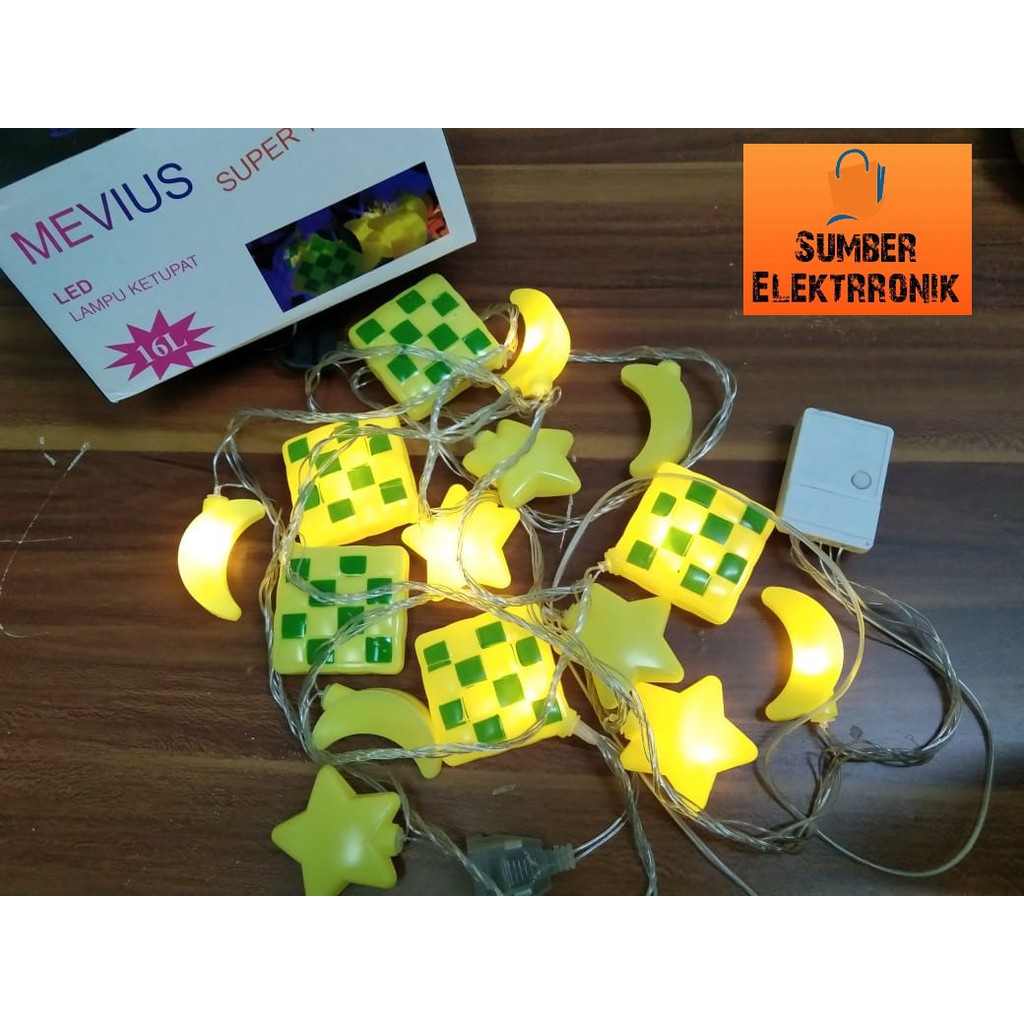 Jual Lampu hias lebaran lampu hias bentuk ketupat bintang bulan LAMPU