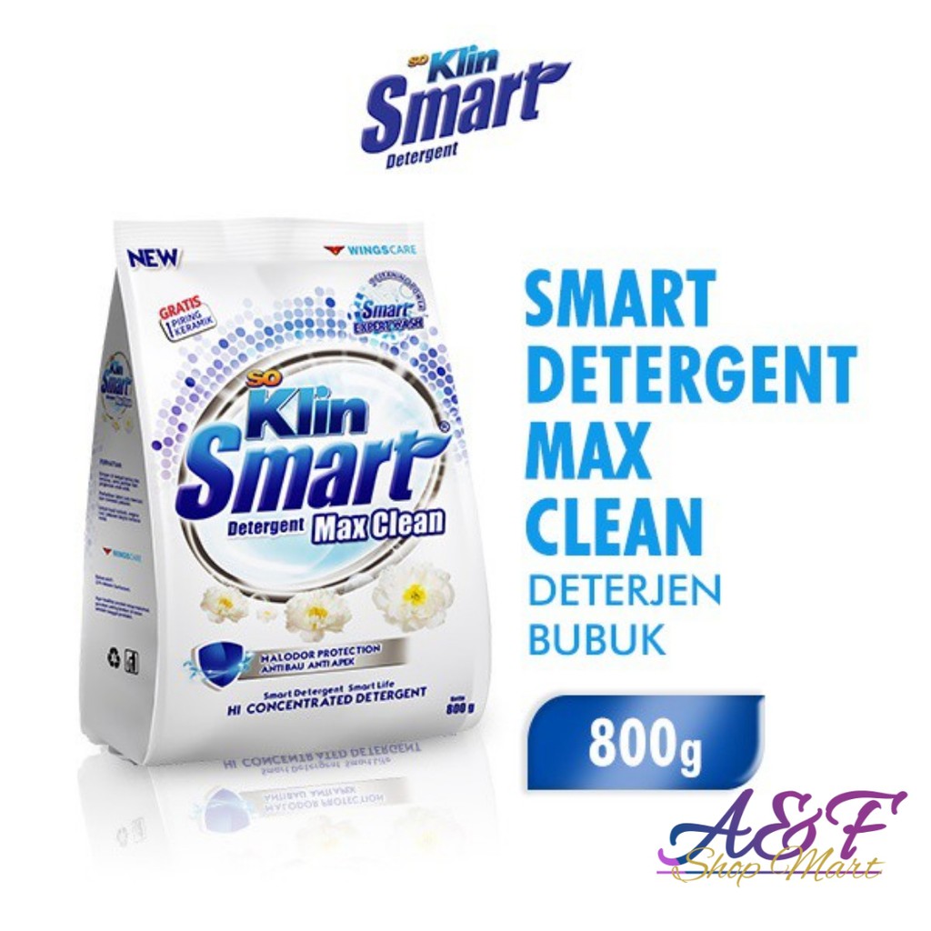 Jual SOKLIN SMART DETERGEN MAX CLEAN BUBUK 725gr | Shopee Indonesia