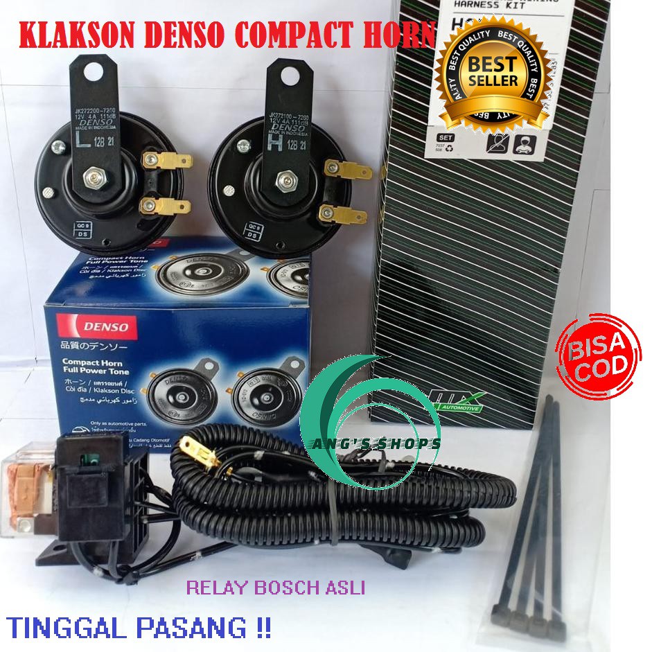 Jual Klakson Denso Compact Disc Horn Set 12v Original + Kabel relay set