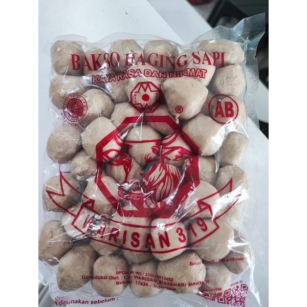 Jual Bakso Sb Sapi Warisan 319 Tipe Ab 50 Pcs Baso Sapi Enak Halal Mui