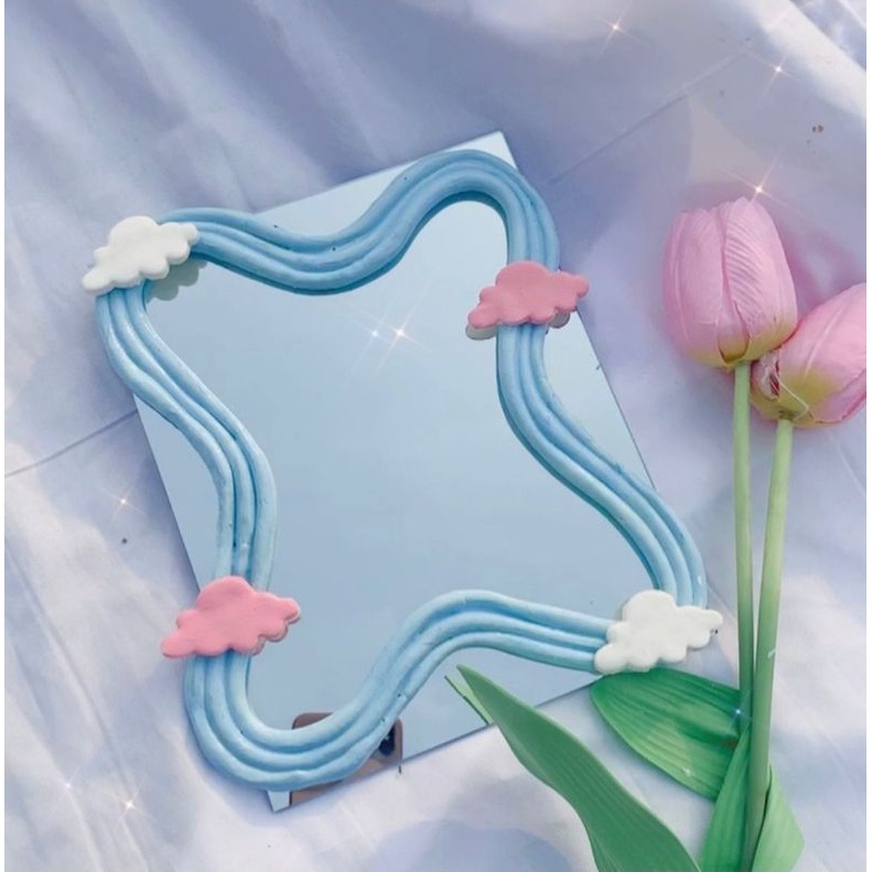 Jual mirror clay/kaca unik/mirror aesthetic/cermin cantik Shopee