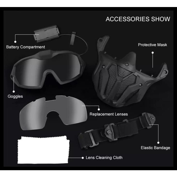 Jual Emerson Tactical Airsoft Full Face Mask With Fan Anti Fogging Goggle Shopee Indonesia