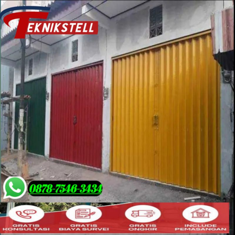 Jual Folding Gate Galvalum Anti Karat Slat 0.5mm Pintu Ruko pintu