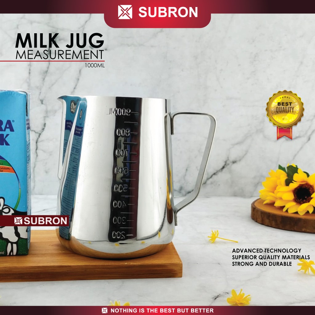 Jual SUBRON Milk Jug Measurement 1000ml Gelas Ukur Takar Pitcher dengan ...