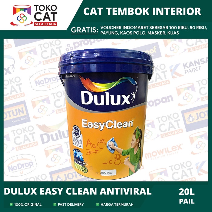 Jual Cat Tembok Interior Dulux Easy Clean Av Warna Brilliant White 20l Pail Shopee Indonesia 2592