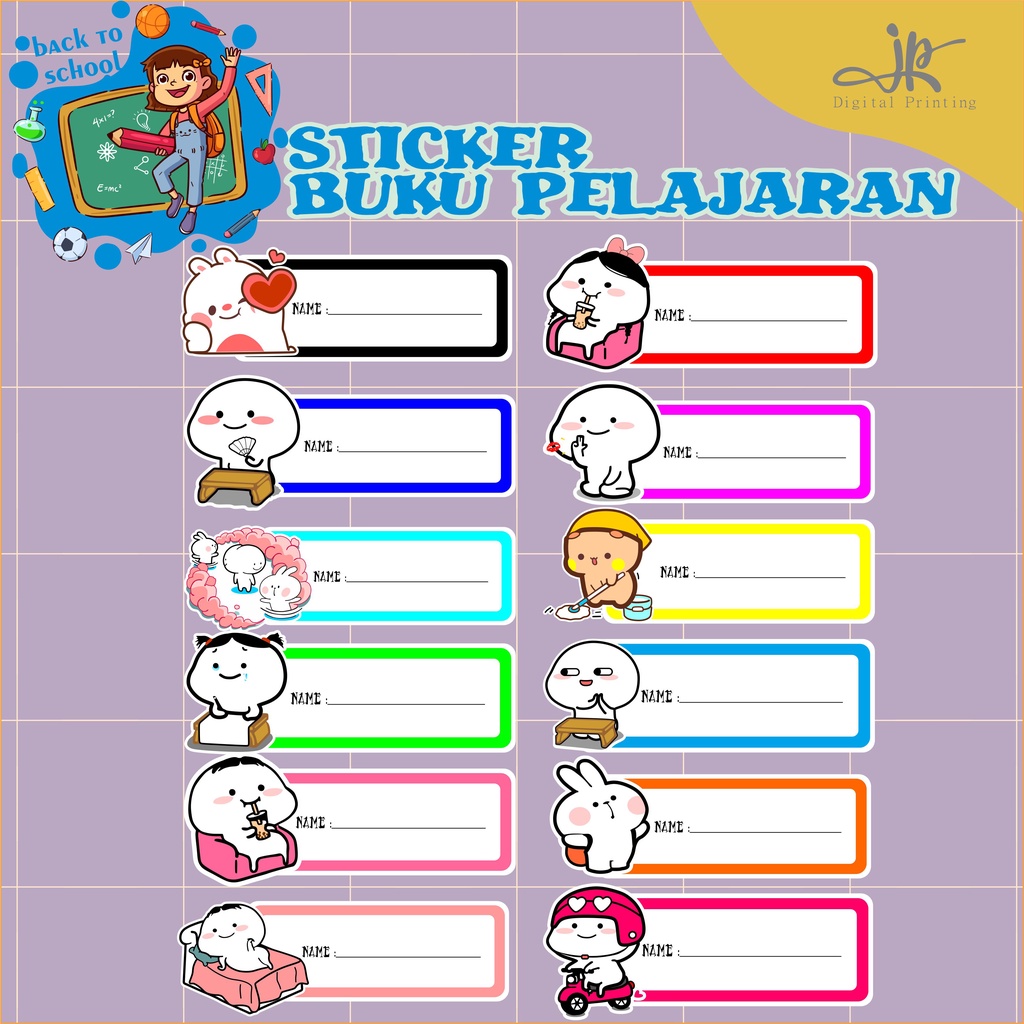 Jual JP Store Stiker Mapel - Label Buku Pelajaran Sekolah - Sticker ...