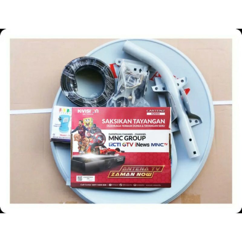 Jual Parabola kuband 45cm lengkap receiver kvision cartenz k2000