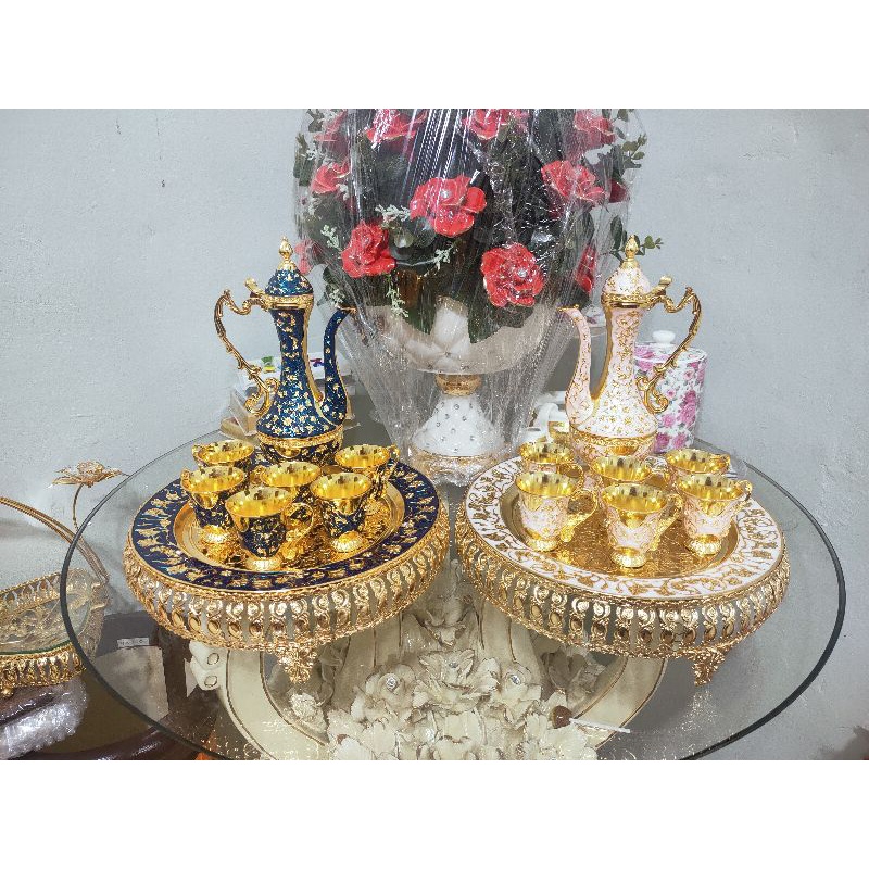 Jual tea set turki sultan mewah/gelas zam-zam set teko mewah/oleh-oleh ...