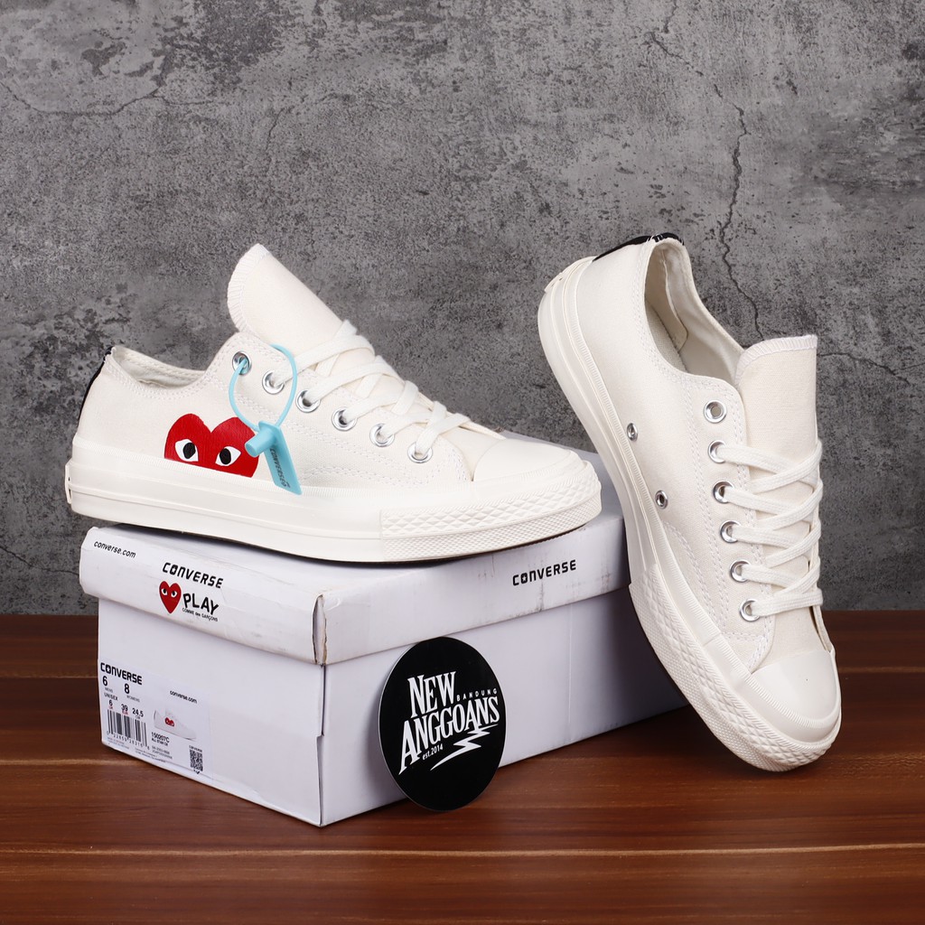 Sepatu Converse Chuck Taylor 70s X CDG PLAY Comme Des Garcons Off White  Putih Low